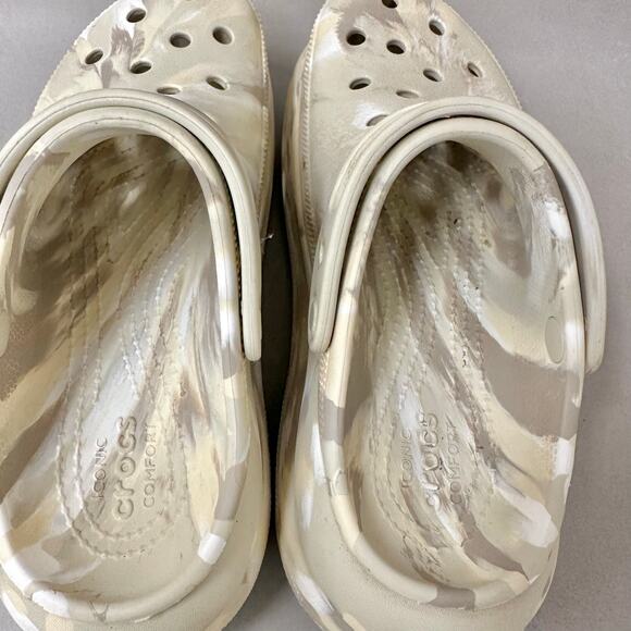 Crocs Classic Crush Platform Clog Marbled in Ivory women's size 9 mens 7 - Picture 10 of 15